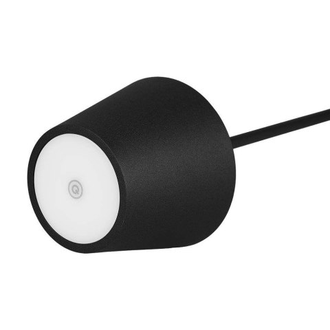 Lampka stołowa nocna V-TAC 1,5W LED 27,5cm ładowanie ściemnianie IP54 czarna VT-7997 3000K 150lm