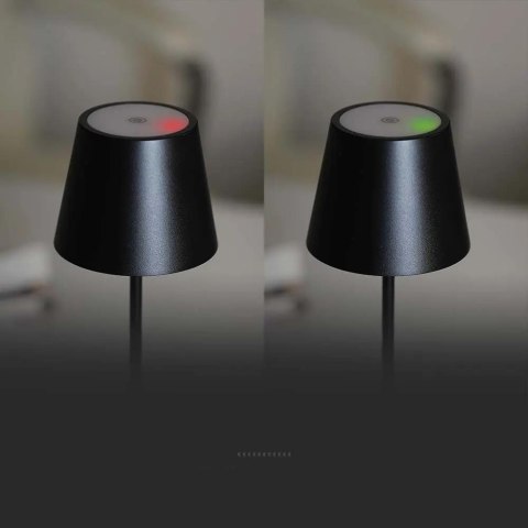 Lampka stołowa nocna V-TAC 1,5W LED 27,5cm ładowanie ściemnianie IP54 czarna VT-7997 3000K 150lm