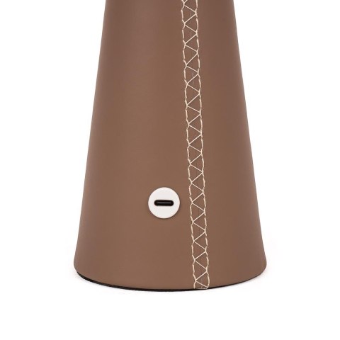 Lampka stołowa nocna V-TAC 3W LED 33cm CCT ładowanie USB-C ściemnianie brązowa skóra VT-10117 3000K-6000K 240lm