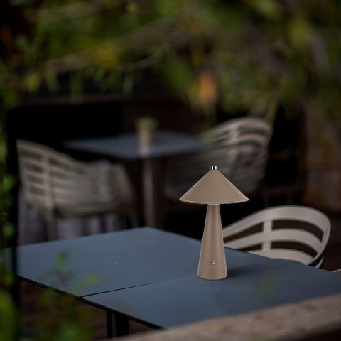 Lampka stołowa nocna V-TAC 3W LED 33cm CCT ładowanie USB-C ściemnianie brązowa skóra VT-10117 3000K-6000K 240lm