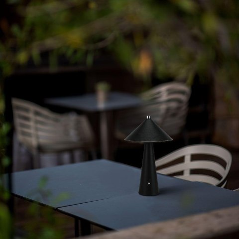 Lampka stołowa nocna V-TAC 3W LED 33cm CCT ładowanie USB-C ściemnianie czarna skóra VT-10117 3000K-6000K 240lm