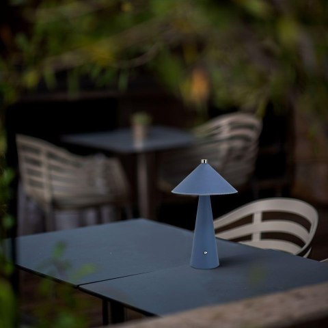 Lampka stołowa nocna V-TAC 3W LED 33cm CCT ładowanie USB-C ściemnianie niebieska skóra VT-10117 3000K-6000K 240lm