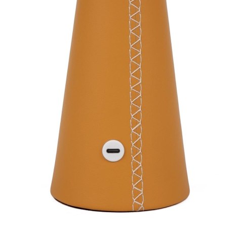 Lampka stołowa nocna V-TAC 3W LED 33cm CCT ładowanie USB-C ściemnianie żółta skóra VT-10117-Y 3000K-6000K 240lm