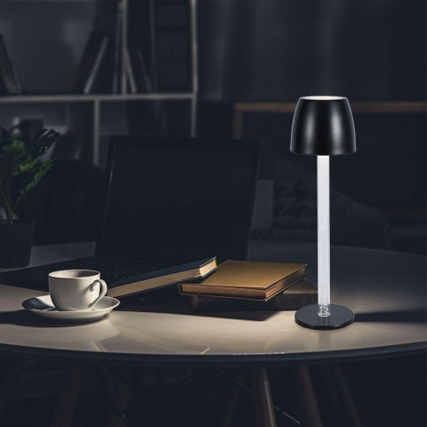 Lampka stołowa nocna V-TAC 3W LED 37cm ładowanie ściemnianie czarna VT-7576 3000K 310lm