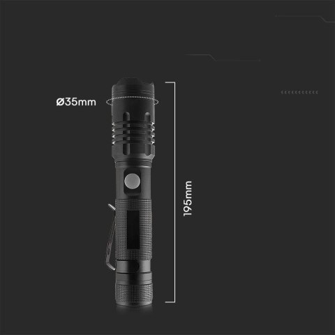 Latarka ręczna V-TAC LED 10W SMD ładowanie USB-C IP54 VT-9910 1000lm