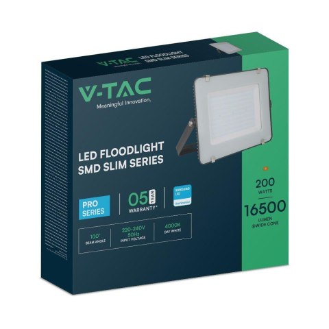 Naświetlacz LED V-TAC 200W SAMSUNG CHIP czarny VT-200 4000K 16500lm 5 lat gwarancji