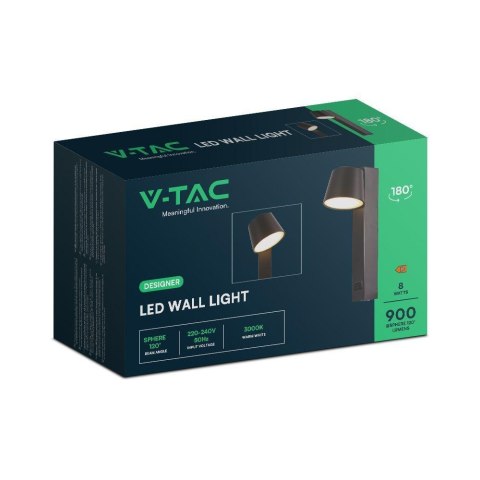Oprawa LED V-TAC 8W kinkiet hotel łóżko USB VT-10112 3000K 900lm
