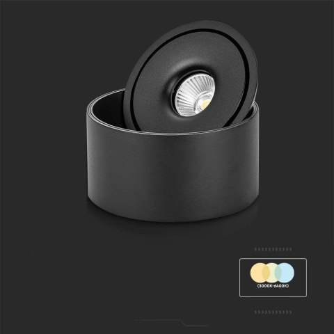 Oprawa natynkowa downlight V-TAC 20W uchylna CRI90 CCT czarna VT-2825 3000K-4000K-6400K 1408lm