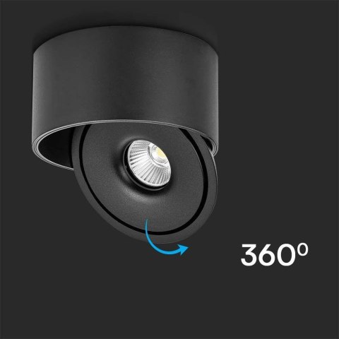 Oprawa natynkowa downlight V-TAC 20W uchylna CRI90 CCT czarna VT-2825 3000K-4000K-6400K 1408lm