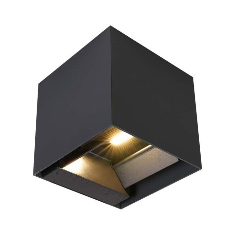 Oprawa ścienna solarna V-TAC 9W LED COB regulowana czarna kostka 15x15cm IP65 VT-11109 4000K 860lm
