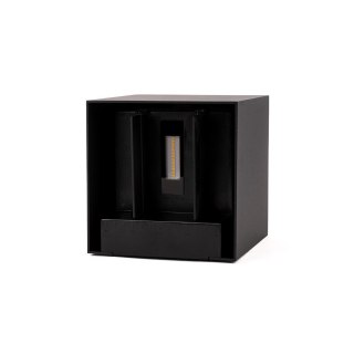 Oprawa ścienna solarna V-TAC 9W LED COB regulowana czarna kostka 15x15cm IP65 VT-11109 4000K 860lm