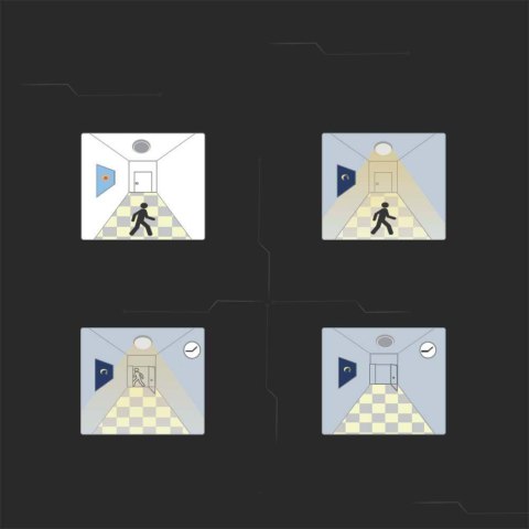 Oprawa sufitowa plafoniera V-TAC 18W LED SAMSUNG CHIP kwadrat 30x30cm natynkowy pilot czujnik ruchu IP44 czarny VT-8618S 4000K 1