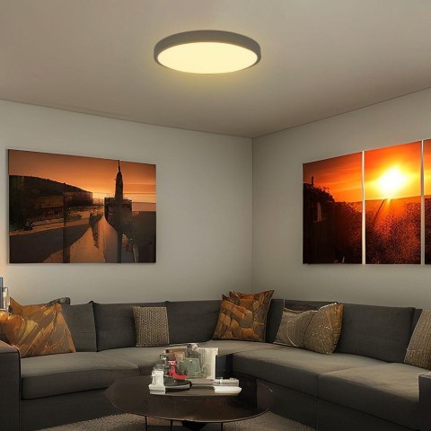 Oprawa sufitowa plafoniera V-TAC 24W LED SAMSUNG CHIP okrągły 30cm natynkowy IP44 czarny VT-8624B 4000K 2500lm 5 lat gwarancji