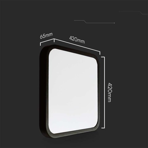 Oprawa sufitowa plafoniera V-TAC 48W LED kwadrat 42x42cm natynkowy IP44 czarny VT-8630B 4000K 5160lm