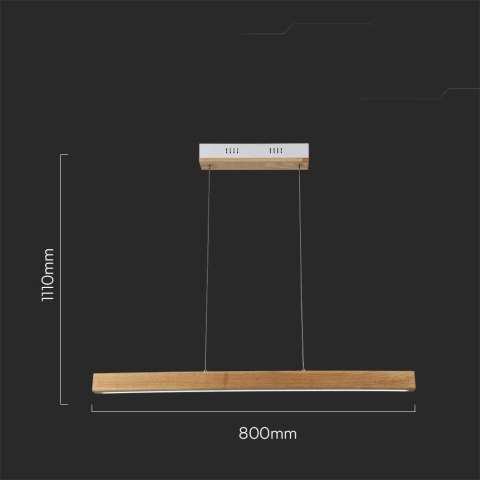 Oprawa zwieszana V-TAC 12W LED drewno VT-7582 4000K 1440lm