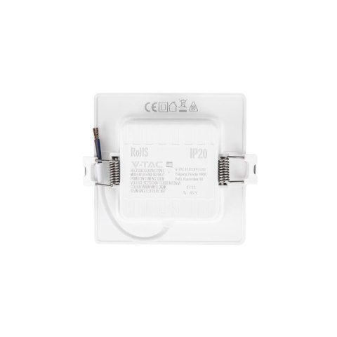 Panel wpuszczany downlight V-TAC 3W LED SAMSUNG CHIP kwadrat 90x90mm VT-61003SQ-S 3000K 330lm 5 lat gwarancji