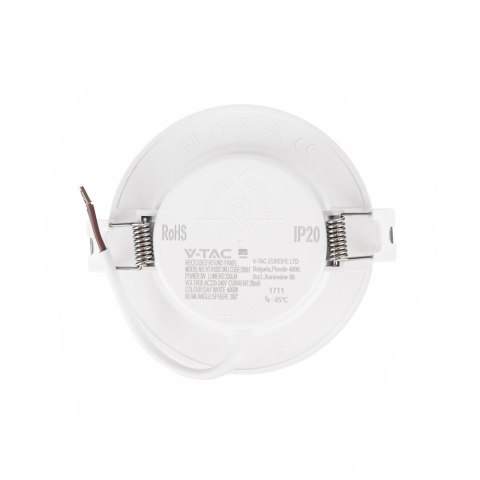 Panel wpuszczany downlight V-TAC 3W LED SAMSUNG CHIP okrągły 90x28mm VT-61003RD-S 3000K 330lm 5 lat gwarancji