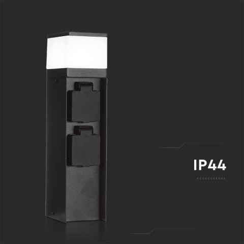 Słupek ogrodowy LED G9 V-TAC 2 gniazda 2x16A 23cm 3600W IP44 grafit VT-1197 3 lata gwarancji