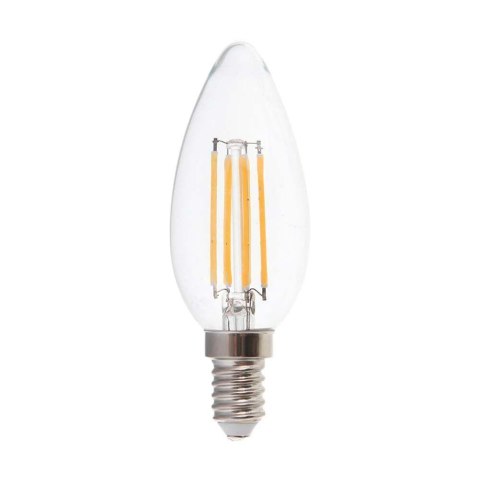 Żarówka LED filament V-TAC 4W świeca C37 E14 3xKlik ściemnialna VT-2804 3000K 400lm