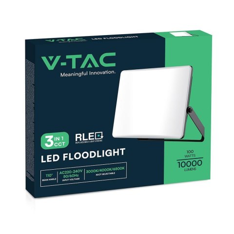 Naświetlacz LED V-TAC 100W LED 3w1 CCT 100Lm/W mleczny klosz VT-44107CCT 3000-4000K-6500K 10000lm