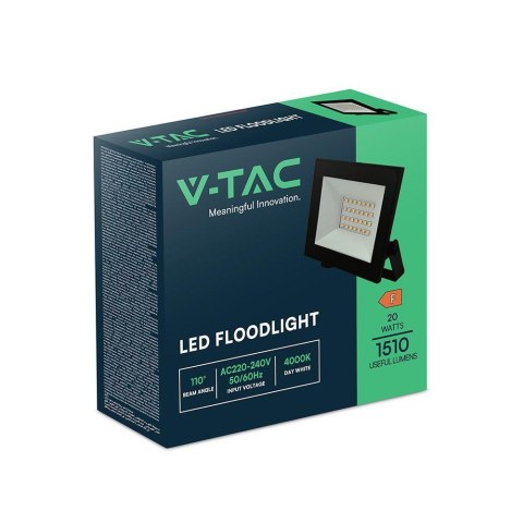 Naświetlacz LED V-TAC 20W LED SMD czarny VT-44022 6500K 1510lm