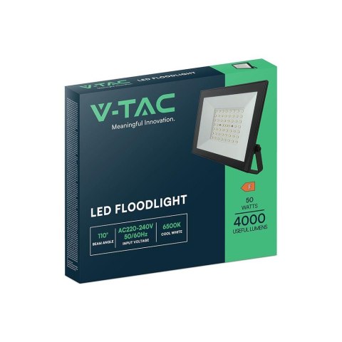 Naświetlacz LED V-TAC 50W LED SMD czarny VT-44054 6500K 4000lm