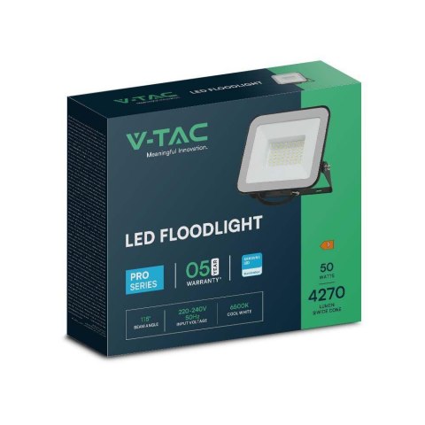 Naświetlacz LED V-TAC 50W SAMSUNG CHIP PRO-S czarny VT-44055 4000K 4270lm 5 lat gwarancji