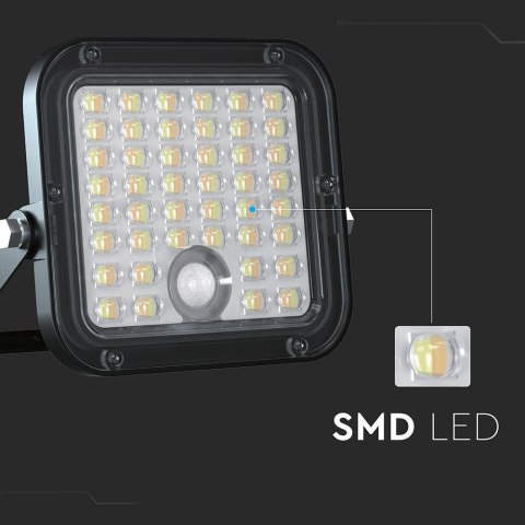 Naświetlacz LED solarny V-TAC 10W pilot auto timer czujnik ruchu IP65 CCT VT-411CCT 4000K+6000K 1500lm