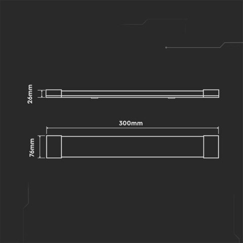 Oprawa V-TAC 10W LED belka liniowa natynkowa 30cm 100Lm/W VT-8310 3000K 1000lm 3 lata gwarancji
