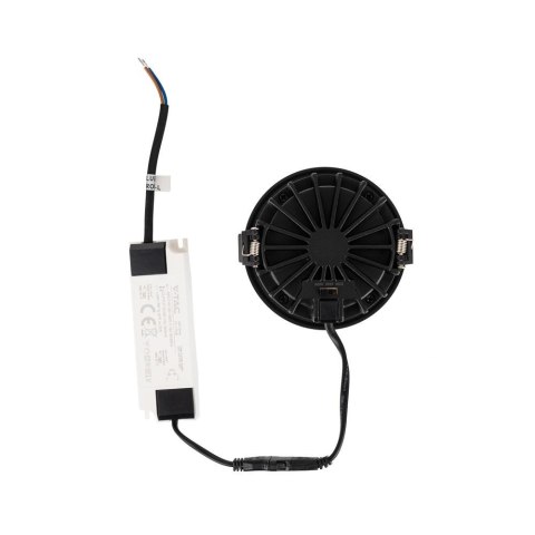 Oprawa V-TAC LED downlight 18W BRIDGELUX CHIP CCT czarna raster antyolśnieniowy plaster miodu VT-17018 3000K-4000K-6400K 1860lm