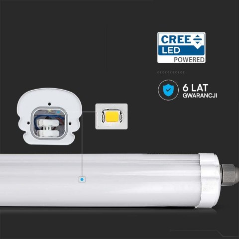 Oprawa hermetyczna LED V-TAC CREE CHIP G-series 60cm 18W 135Lm/W VT-6076 6500K 2410lm 6 Lat gwarancji