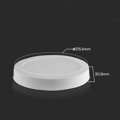 Panel natynkowy downlight V-TAC 18W LED SAMSUNG CHIP okrągły 215x30mm VT-60018RD-S 6500K 1980lm 5 lat gwarancji