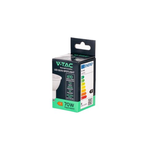 Żarówka LED V-TAC GU10 7,5W 38st VT-291 3000K 610lm 5 lat gwarancji